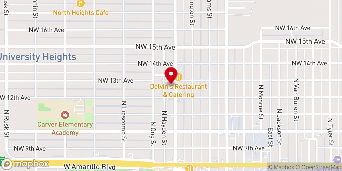 Map showing location of Greater Mt Olive Baptist Church