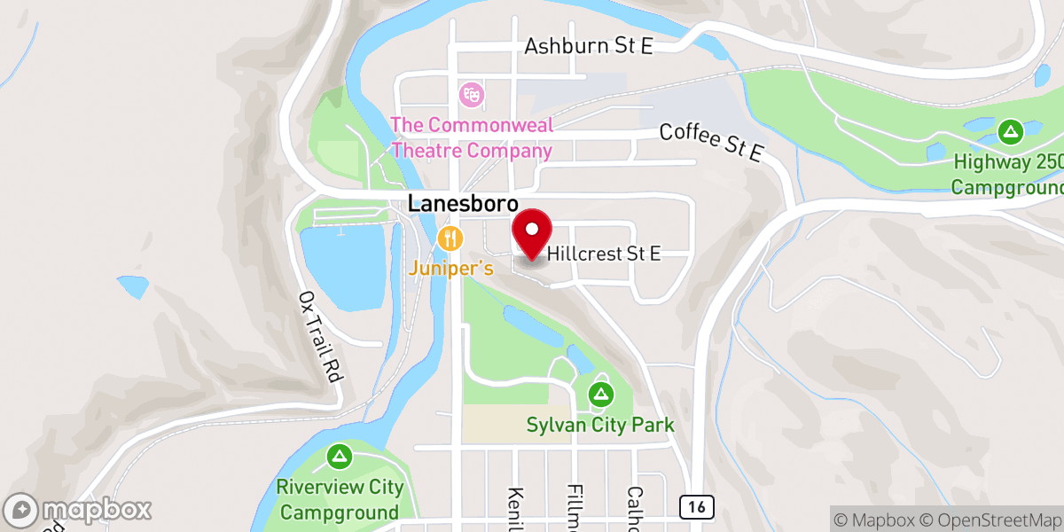 Map showing location of Bethlehem Lutheran Church