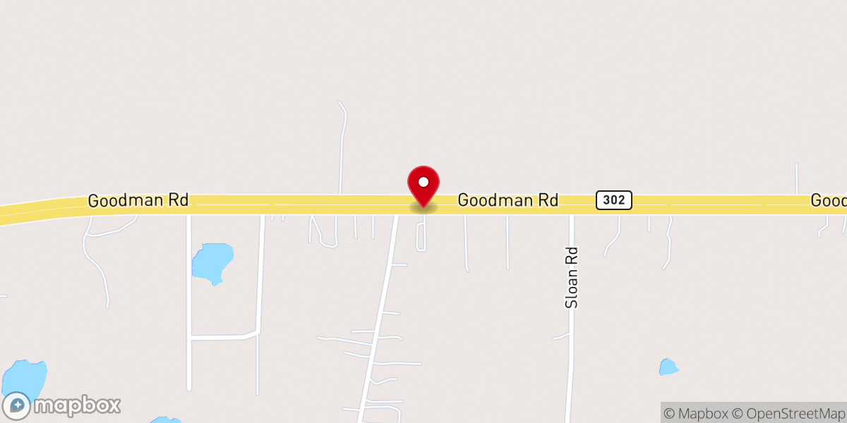 Map showing location of Brookside Baptist Church