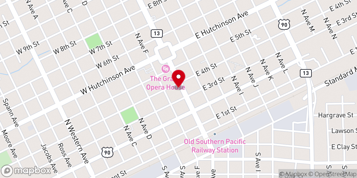 Map showing location of Rice Theatre