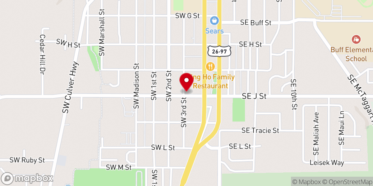 Map showing location of Madras Missionary Baptist Church