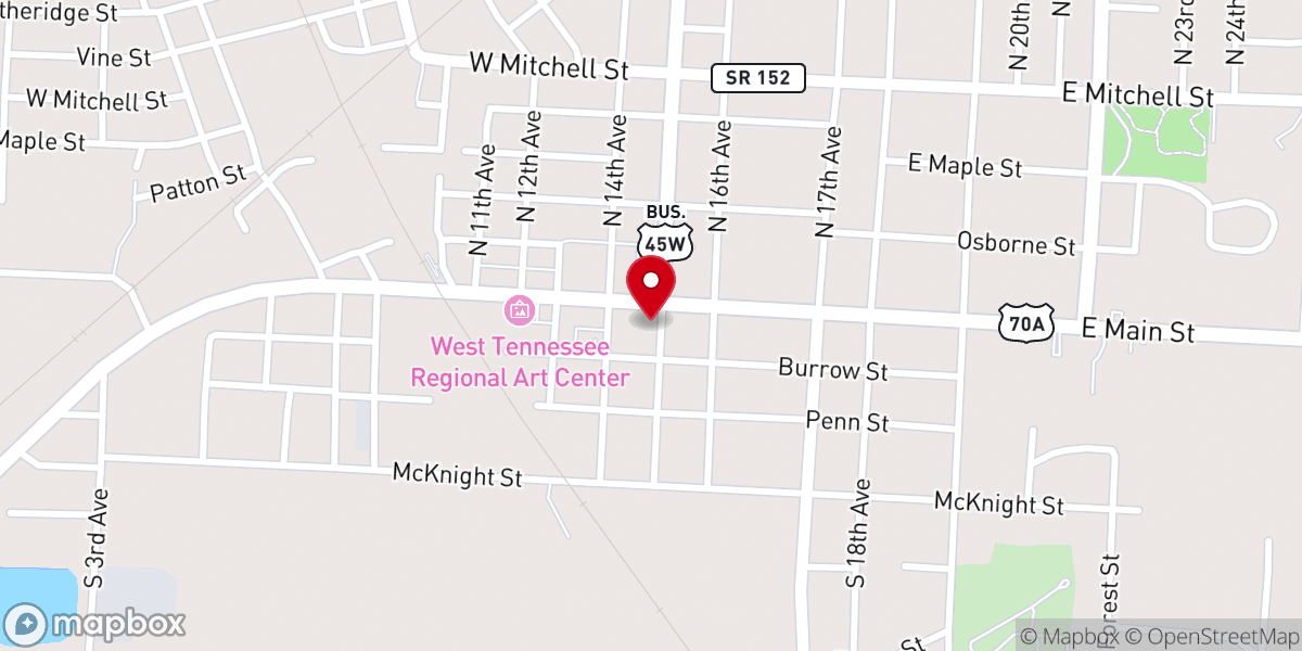 Map showing location of Magnolia Manor and Chapel