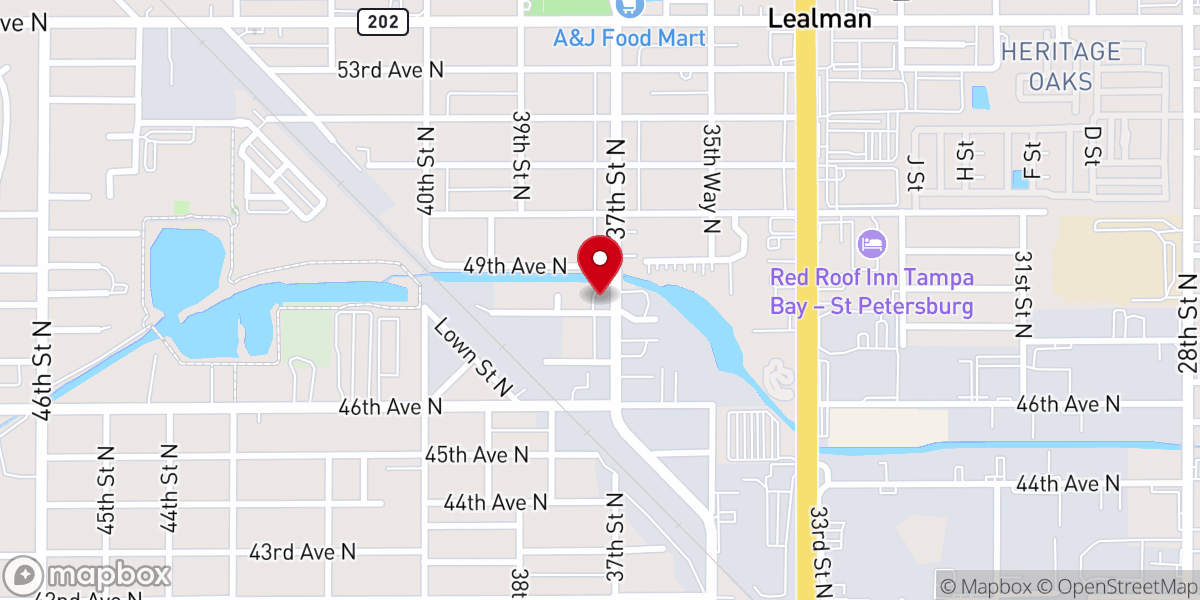 Map showing location of Christian Service Center