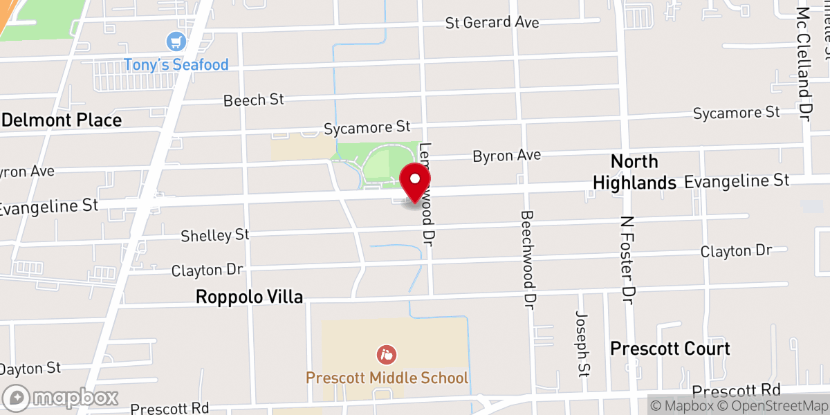 Map showing location of Hope Community United Methodist Church