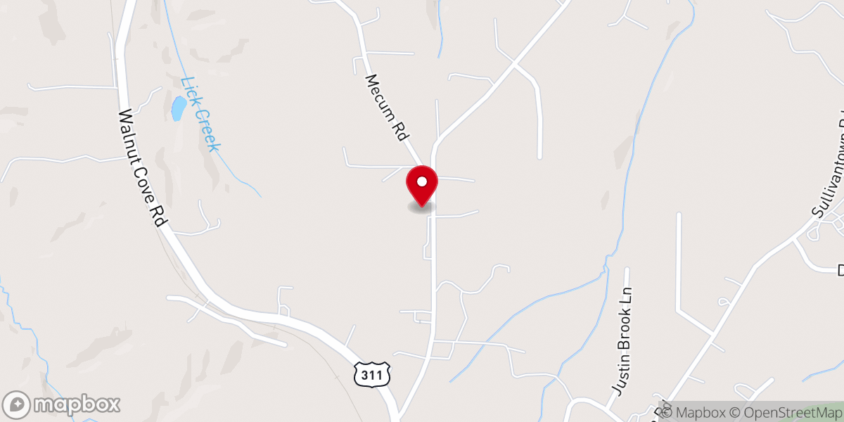 Map showing location of Oak Grove Missionary Baptist Church