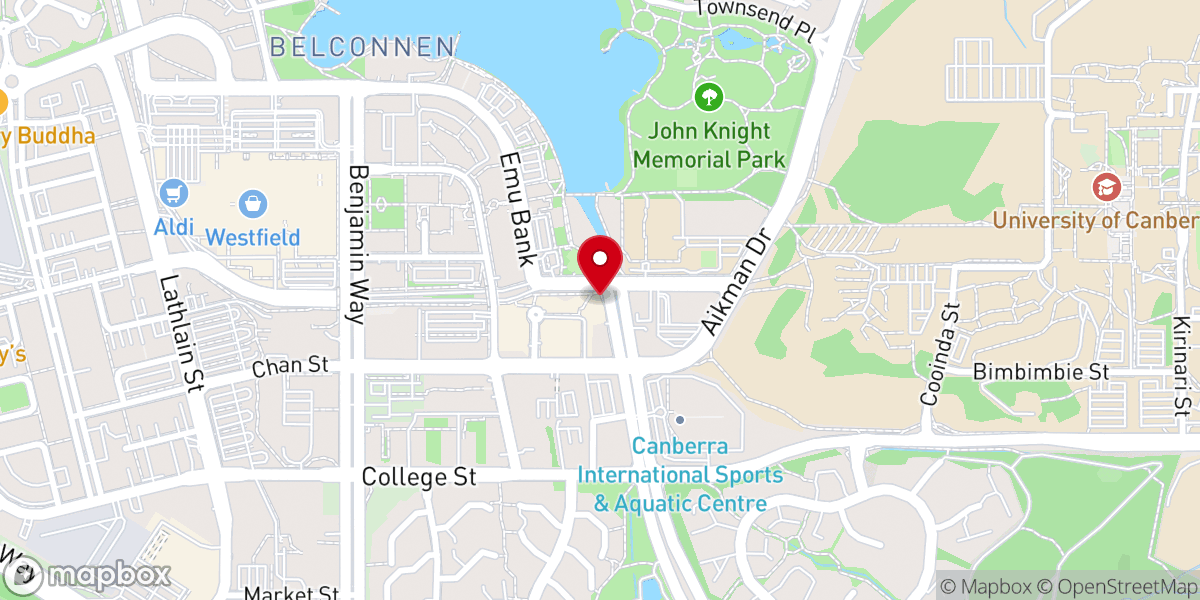 Map showing location of Jesus Is Lord Church Canberra