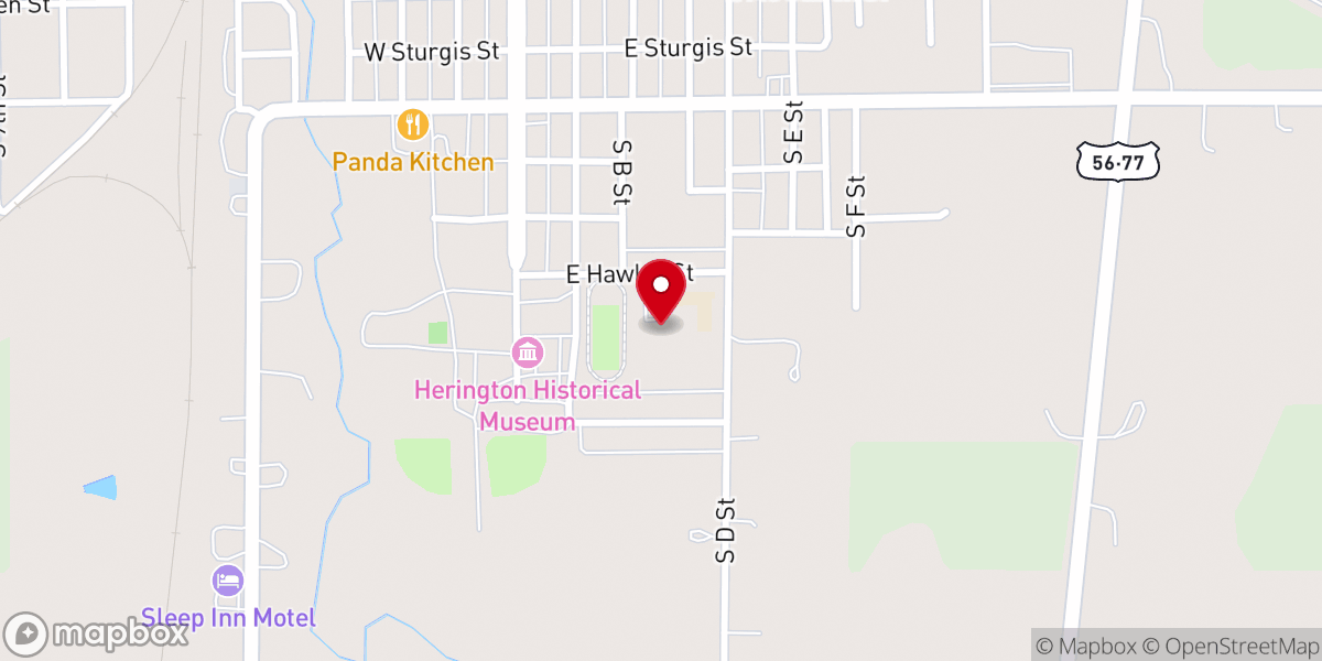 Map showing location of First Baptist Church