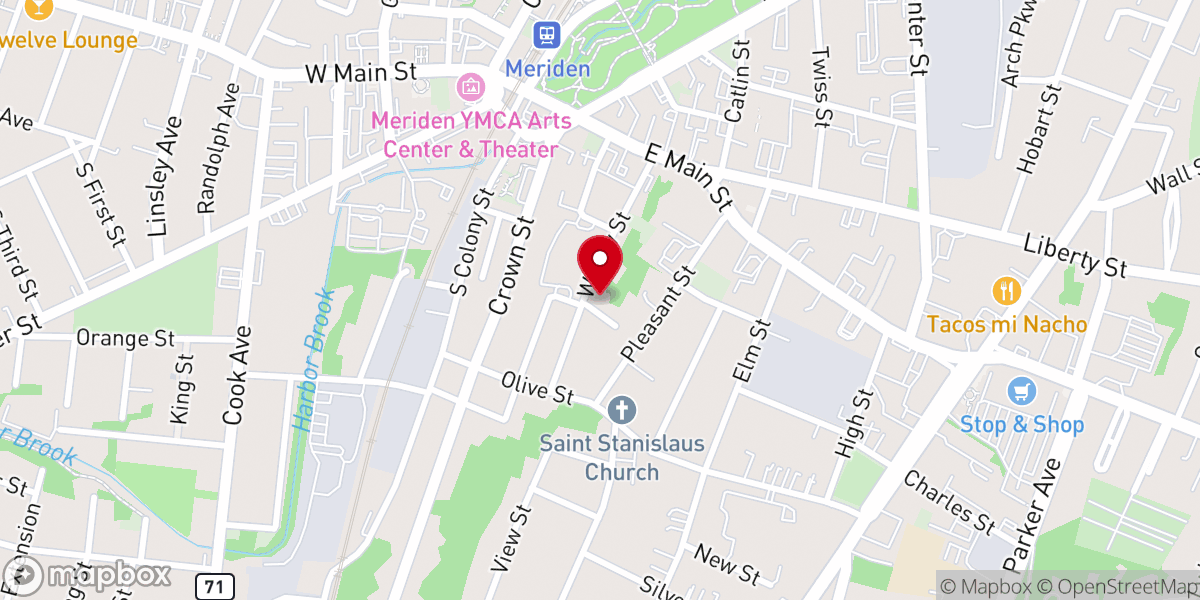 Map showing location of St. Mary's Catholic Club