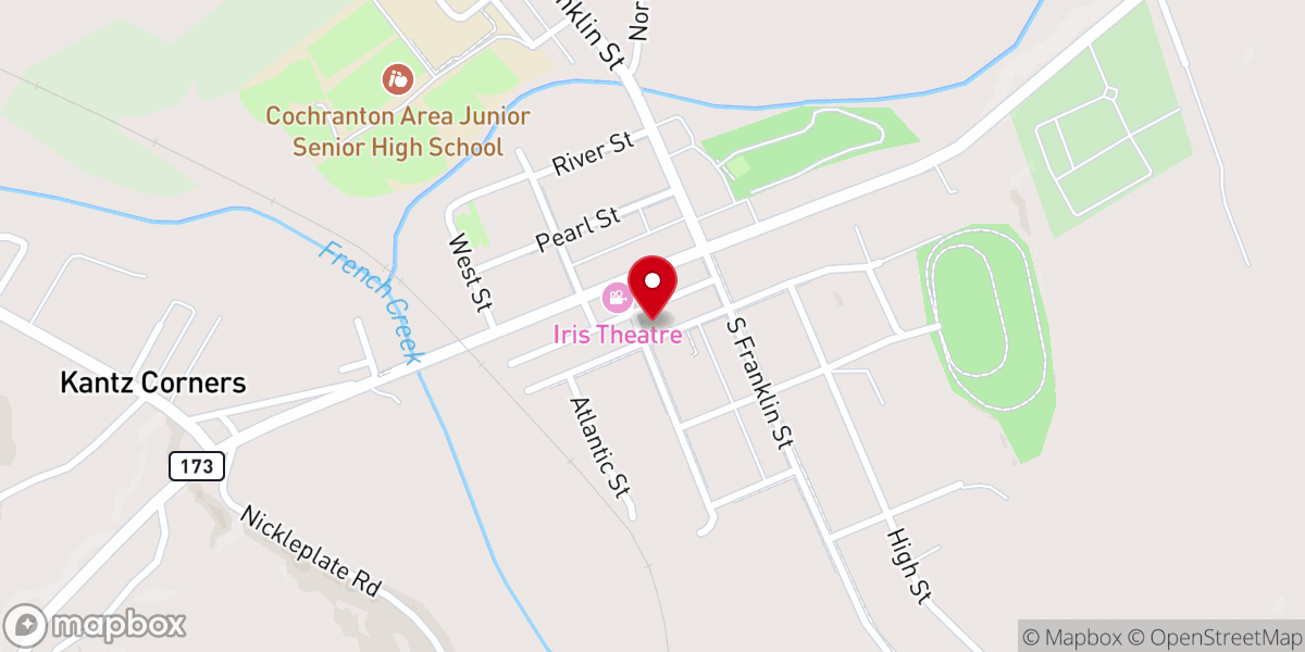 Map showing location of Cochranton Presbyterian Church