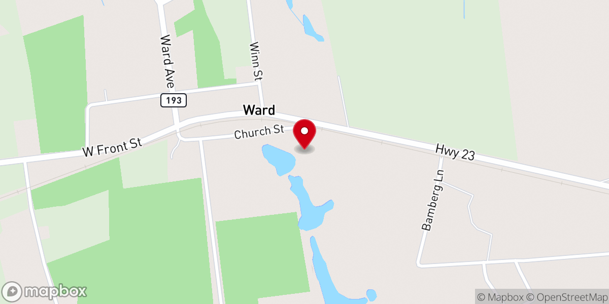 Map showing location of Spann Methodist Church