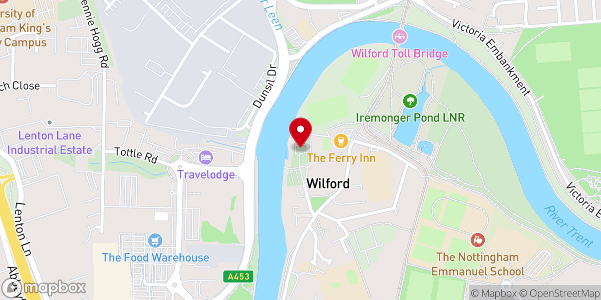 Map showing location of St Wilfrid's Church, Nottingham