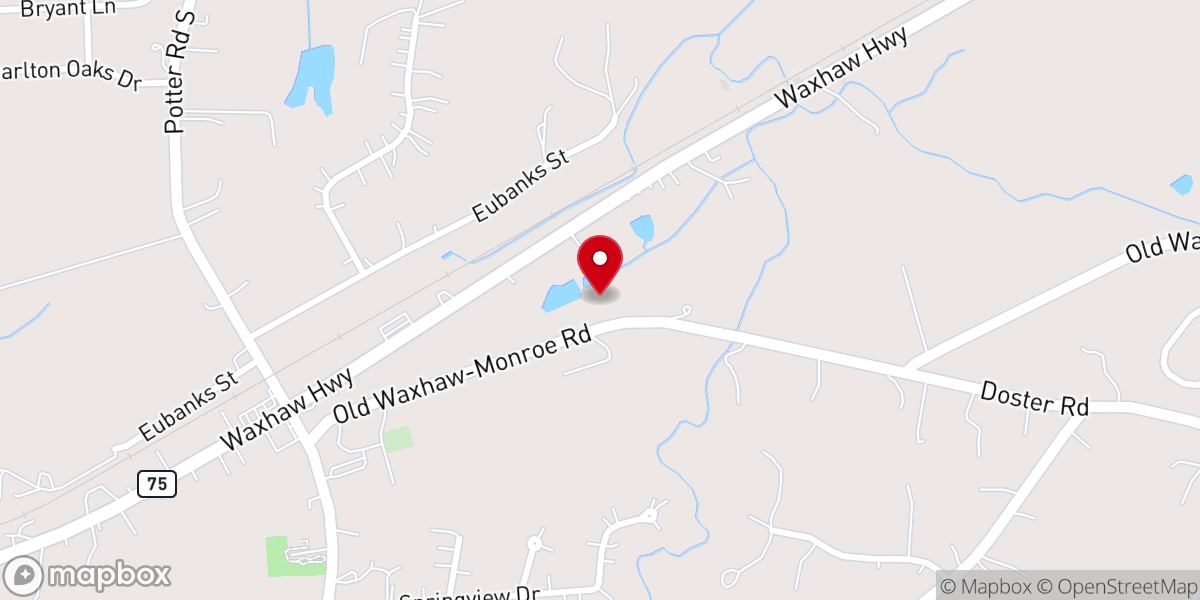 Map showing location of First Baptist Church of Mineral Springs