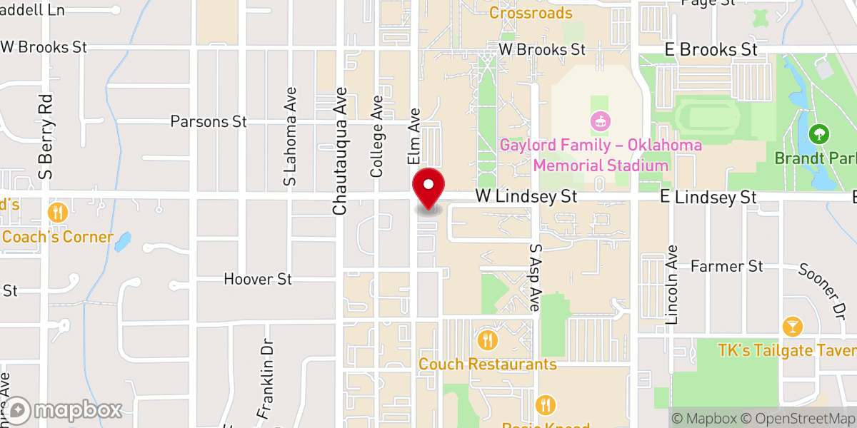 Map showing location of Trinity Presbyterian Church of Norman