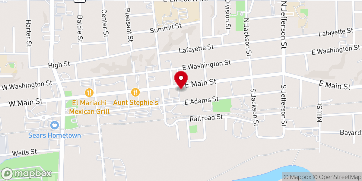 Map showing location of First Presbyterian Church