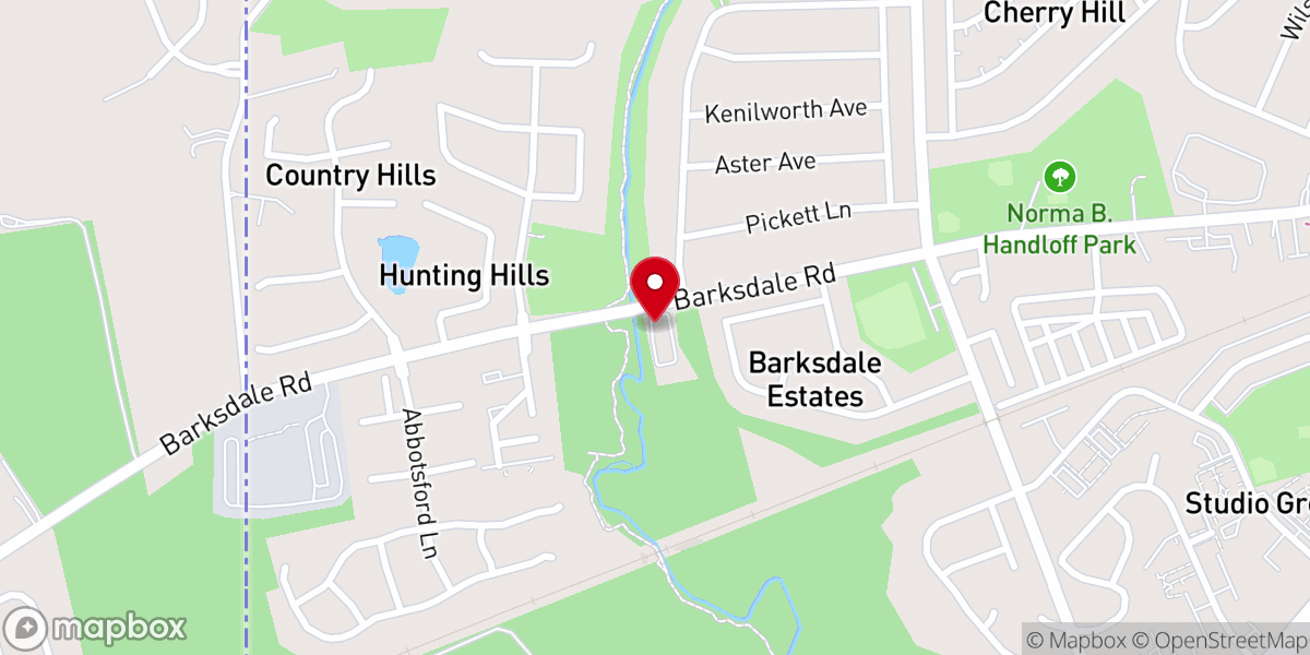 Map showing location of Pilgrim Baptist Church