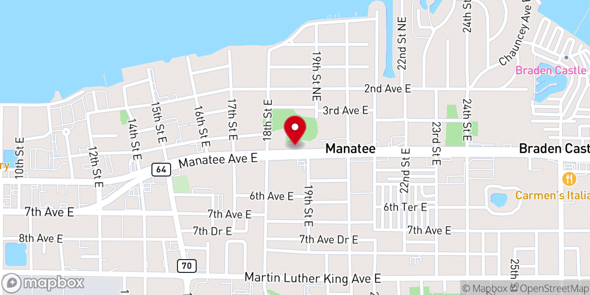Map showing location of Church of Christ-E Bradenton