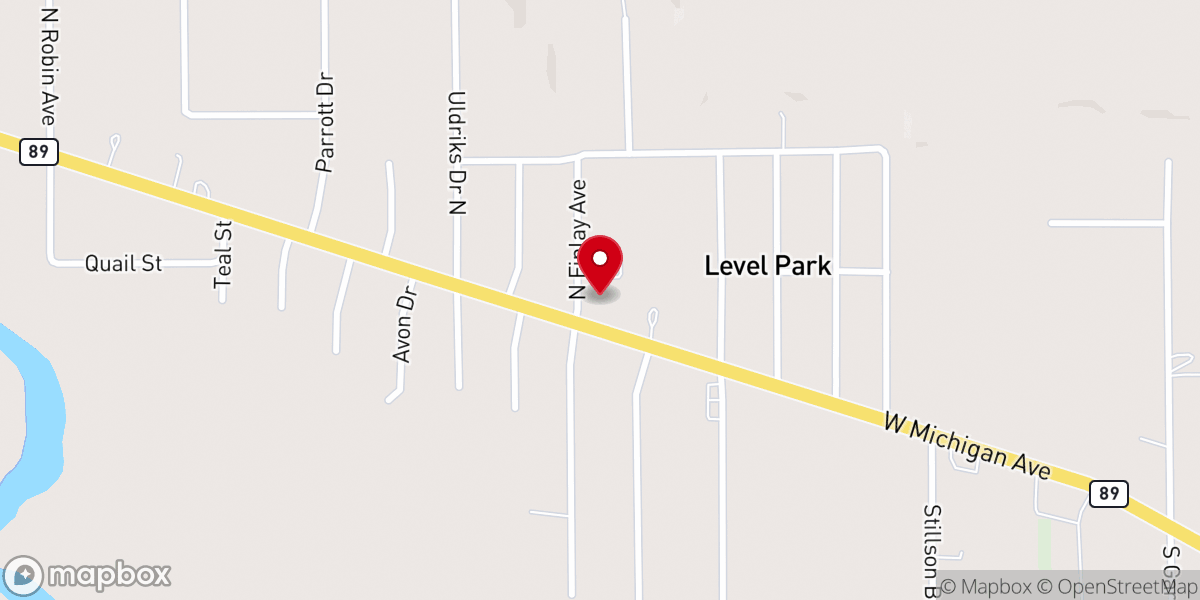 Map showing location of Level Park Baptist Church