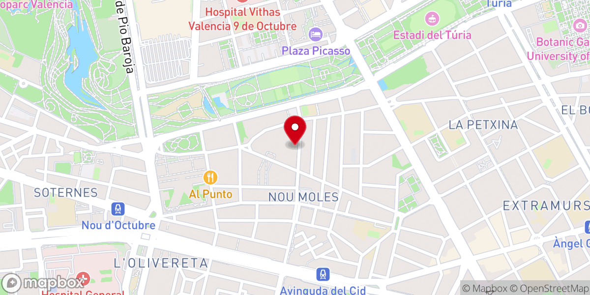 Map showing location of El Faro Internacional Iglesia Evangélica