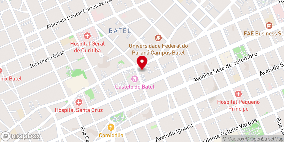 Map showing location of Primeira Igreja Batista de Curitiba