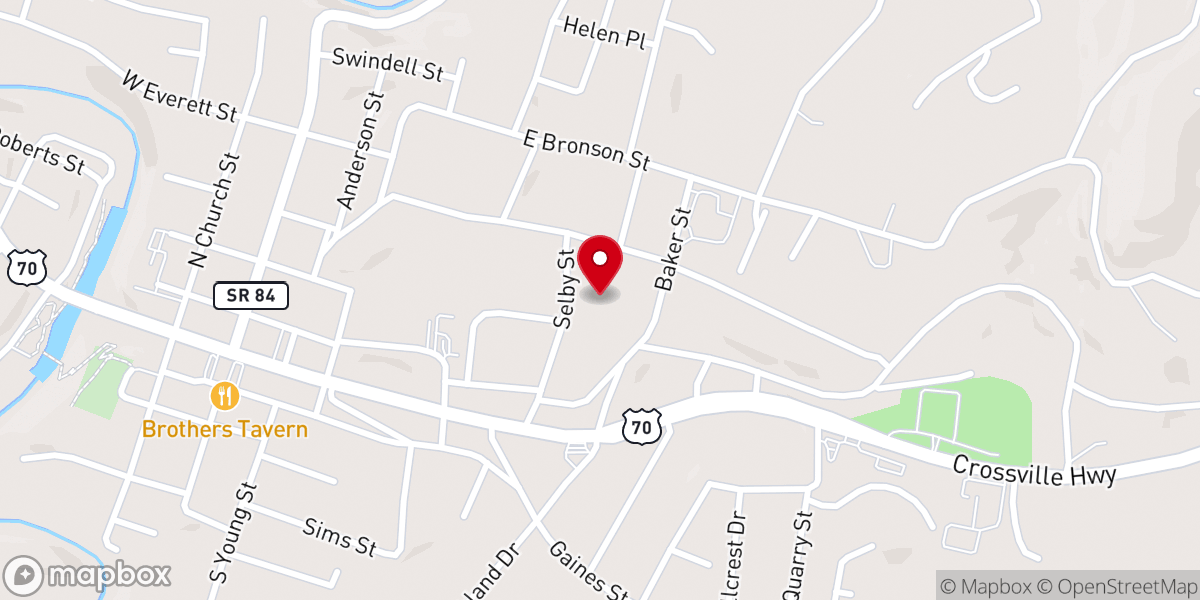 Map showing location of Sparta First Free Will Baptist