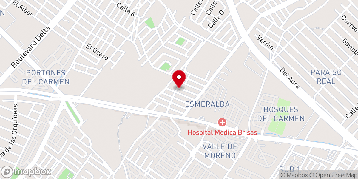 Map showing location of Misión Bautista Casa del Alfarero