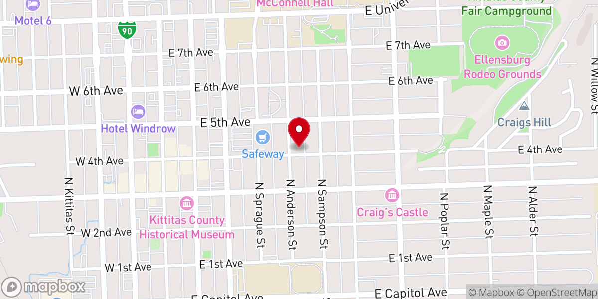 Map showing location of Ecumenical Church of Ellensburg