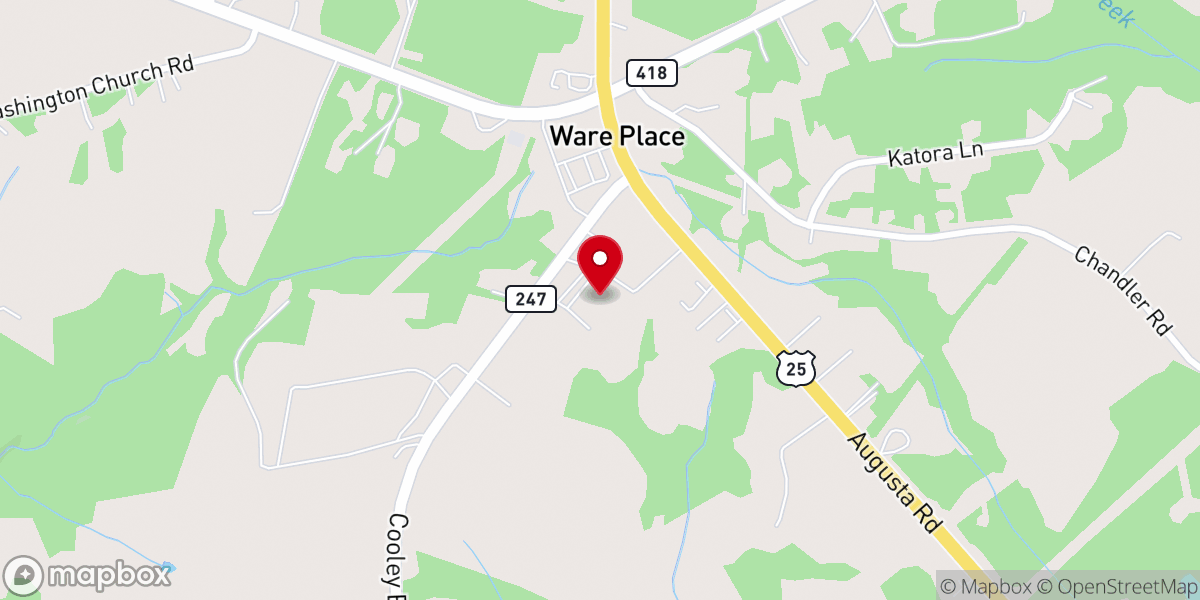 Map showing location of Beech Springs Church Food Bank