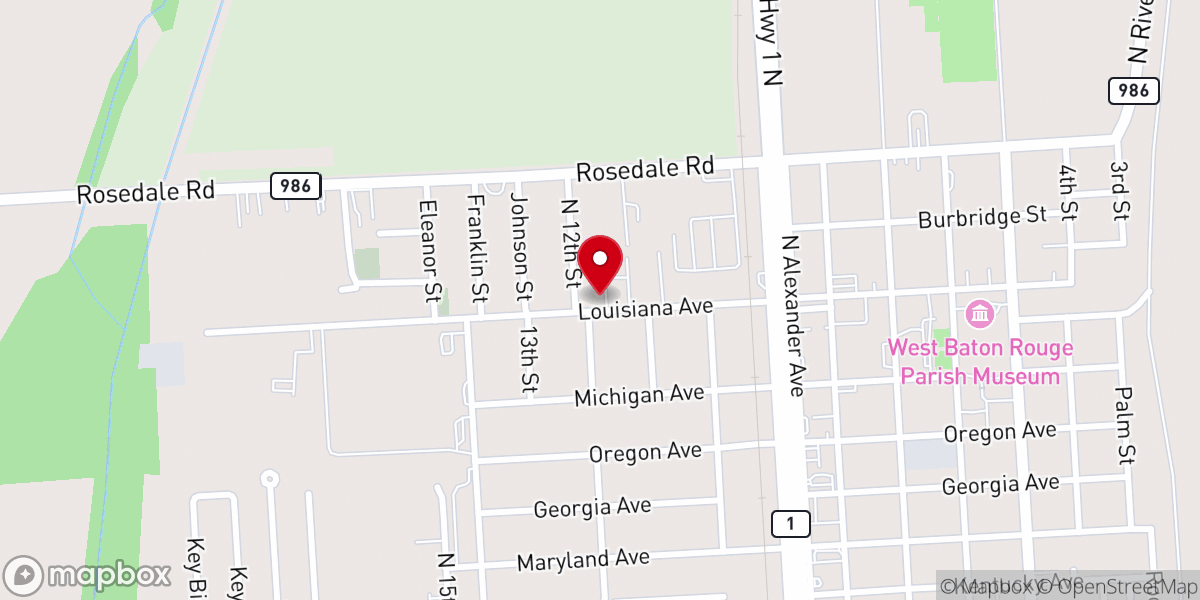 Map showing location of Rose Hill Church of Port Allen