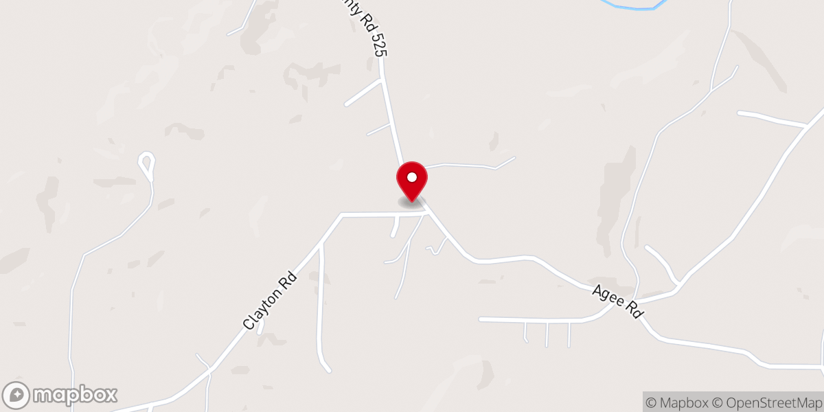 Map showing location of Agee Church