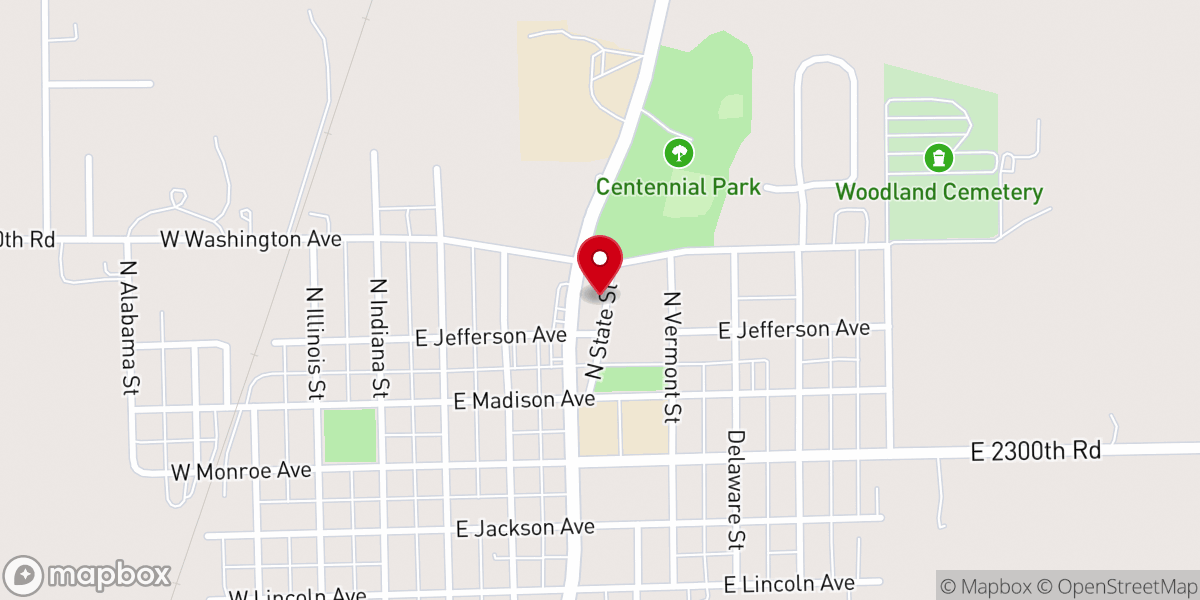 Map showing location of Chrisman Church of Nazarene