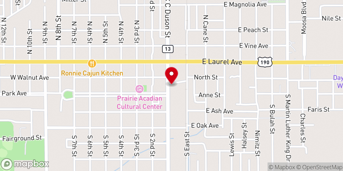 Map showing location of Eunice Chamber of Commerce