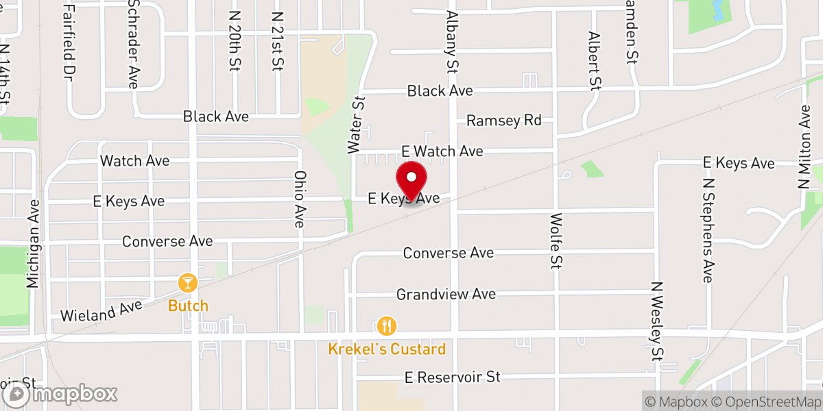 Map showing location of East Keys Baptist Church