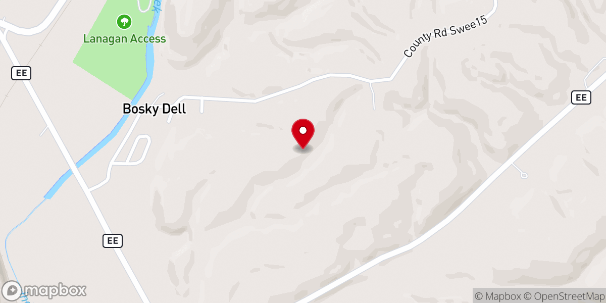 Map showing location of Cove church