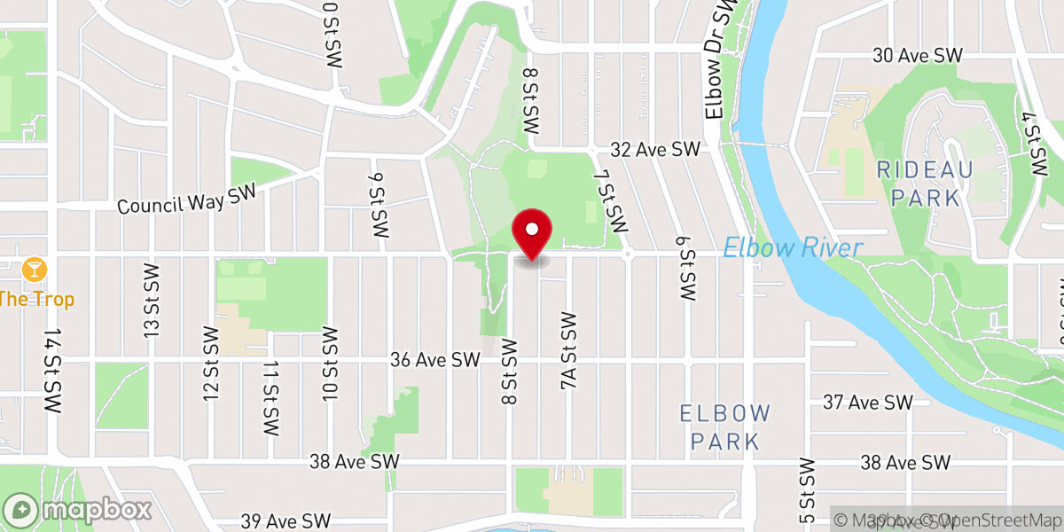 Map showing location of Christ Church Anglican Calgary