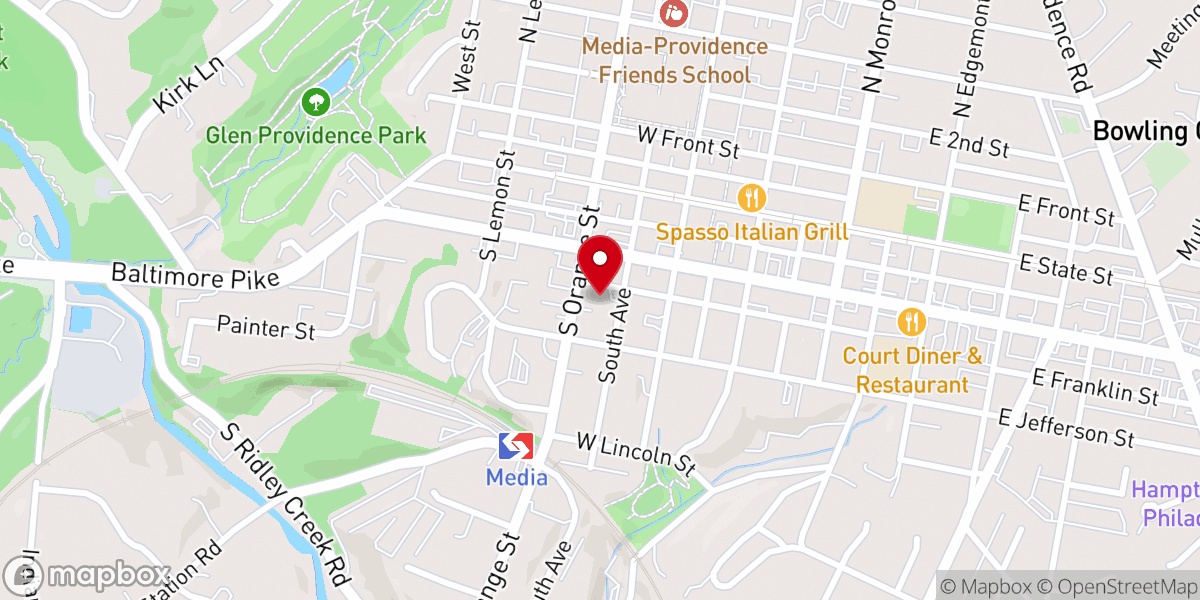 Map showing location of Christ Church Media