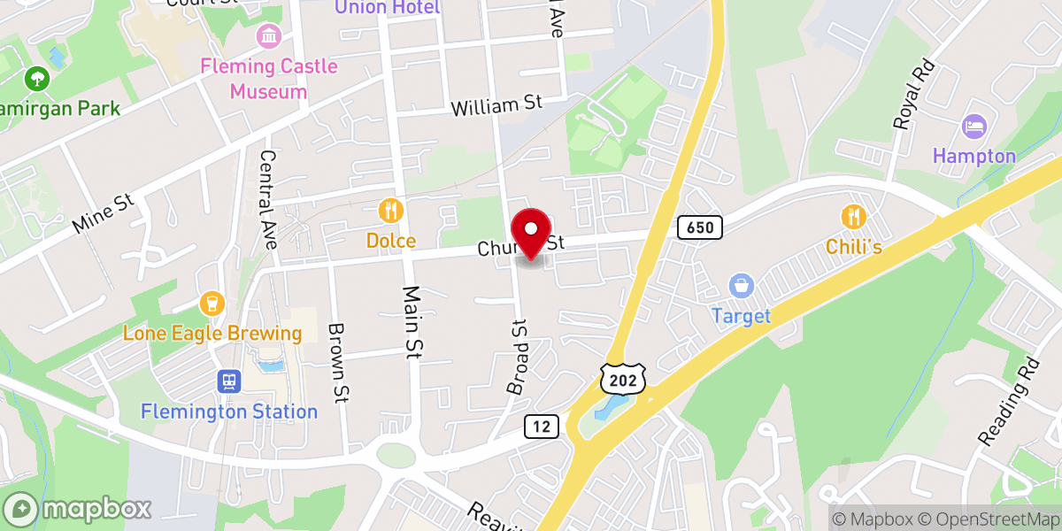 Map showing location of Hunterdon Urgent Care