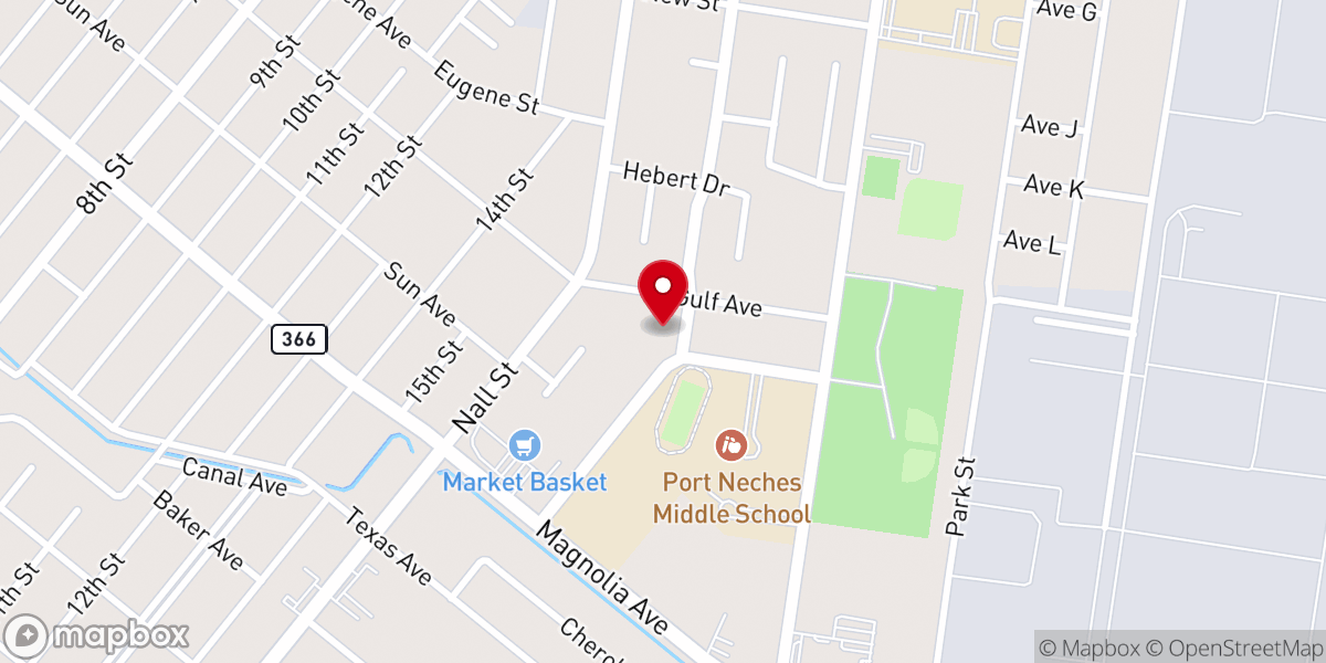Map showing location of Southside Baptist Church