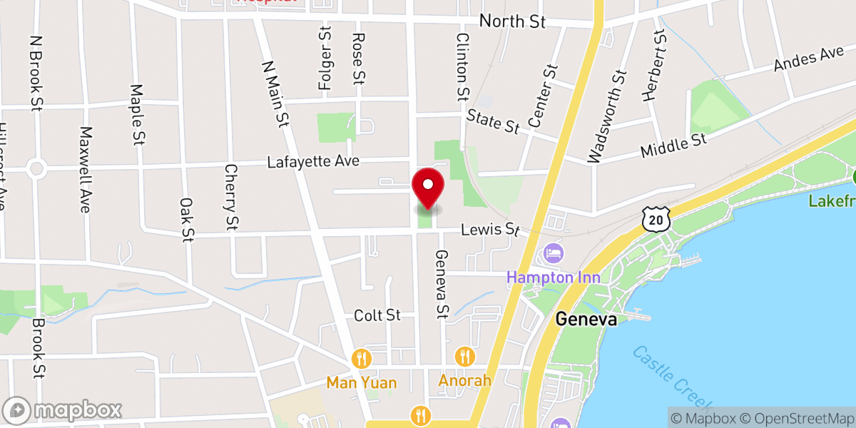 Map showing location of Genesee Park