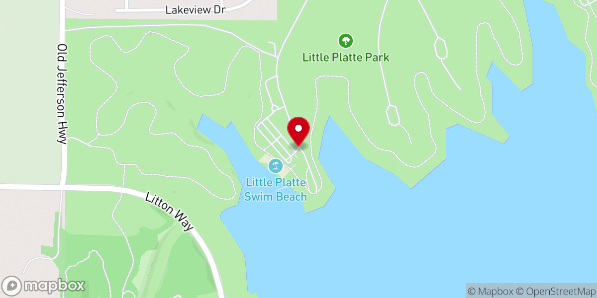 Map showing location of Little Platte Beach