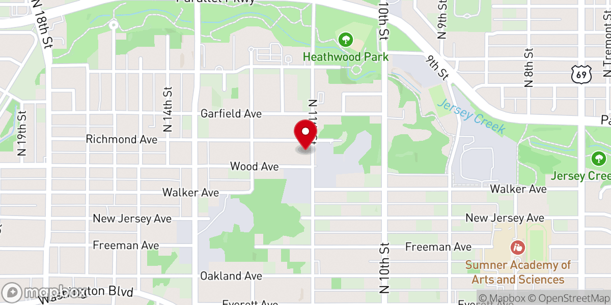 Map showing location of Salem Baptist Church