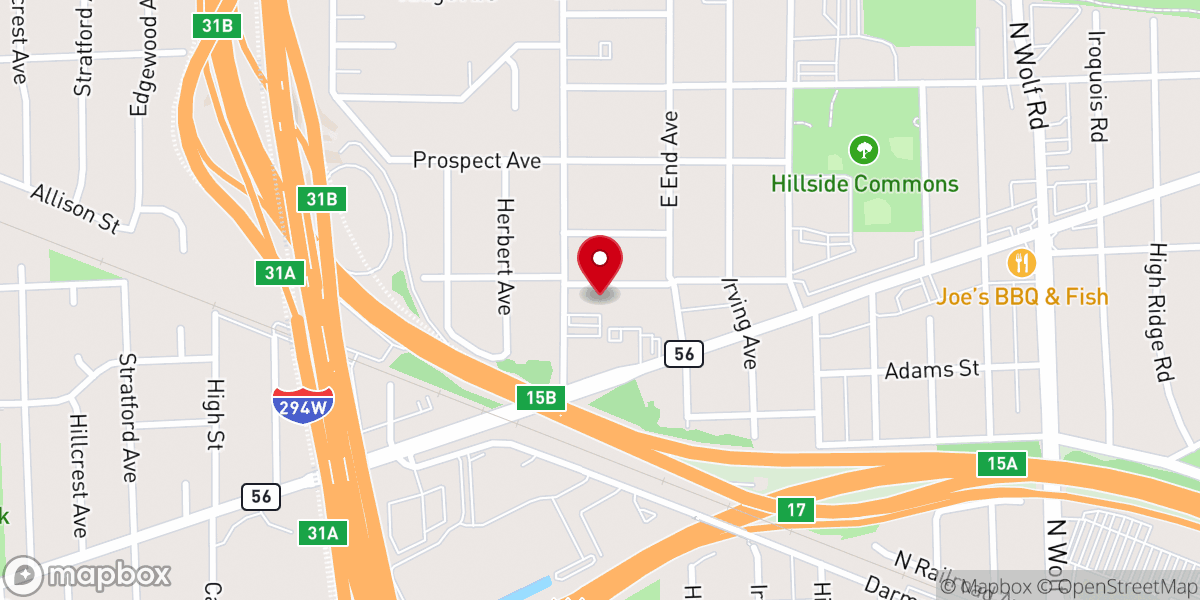 Map showing location of Hope Lutheran Church