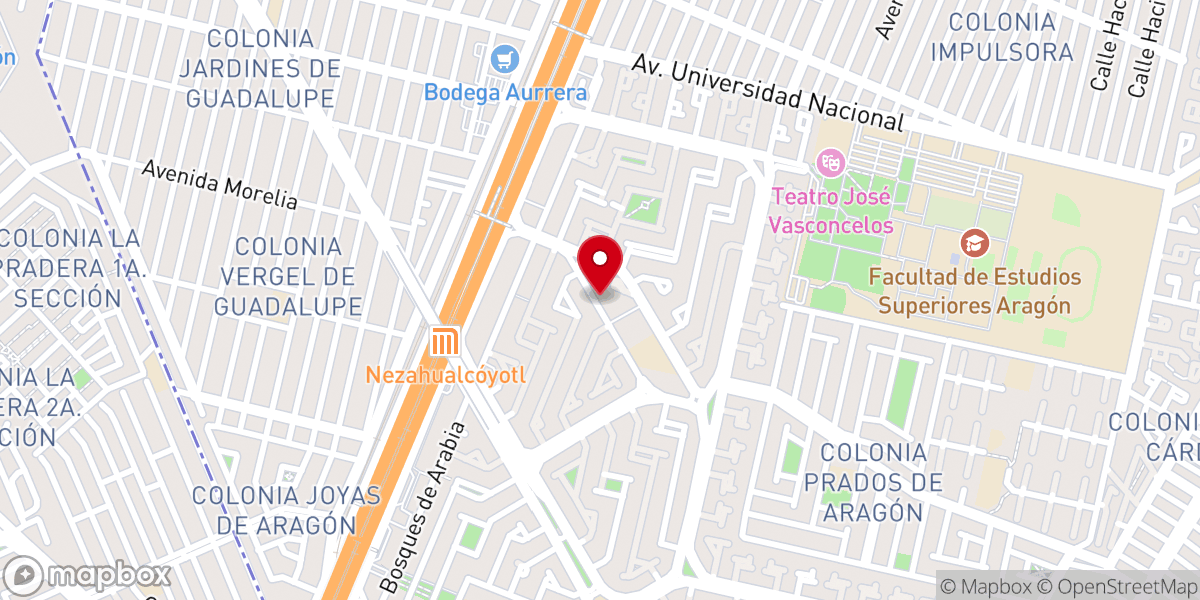 Map showing location of Parroquia de Nuestra Señora de Guadalupe Diosecis de Nezahualcoyotl A.R