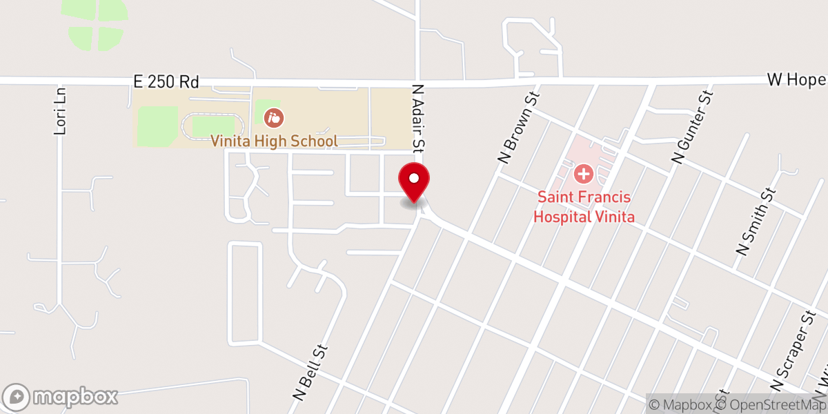 Map showing location of First Freewill Baptist Church