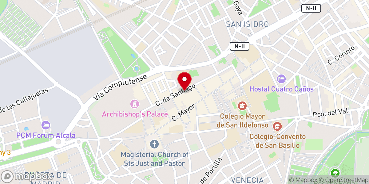 Map showing location of Convento de Capuchinos Santa María Egipciaca