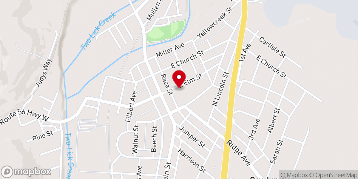 Map showing location of Homer City United Presbyterian