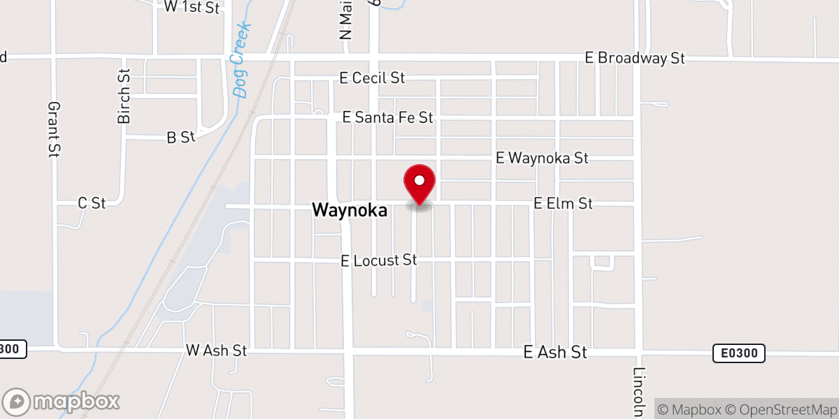 Map showing location of Church of Christ