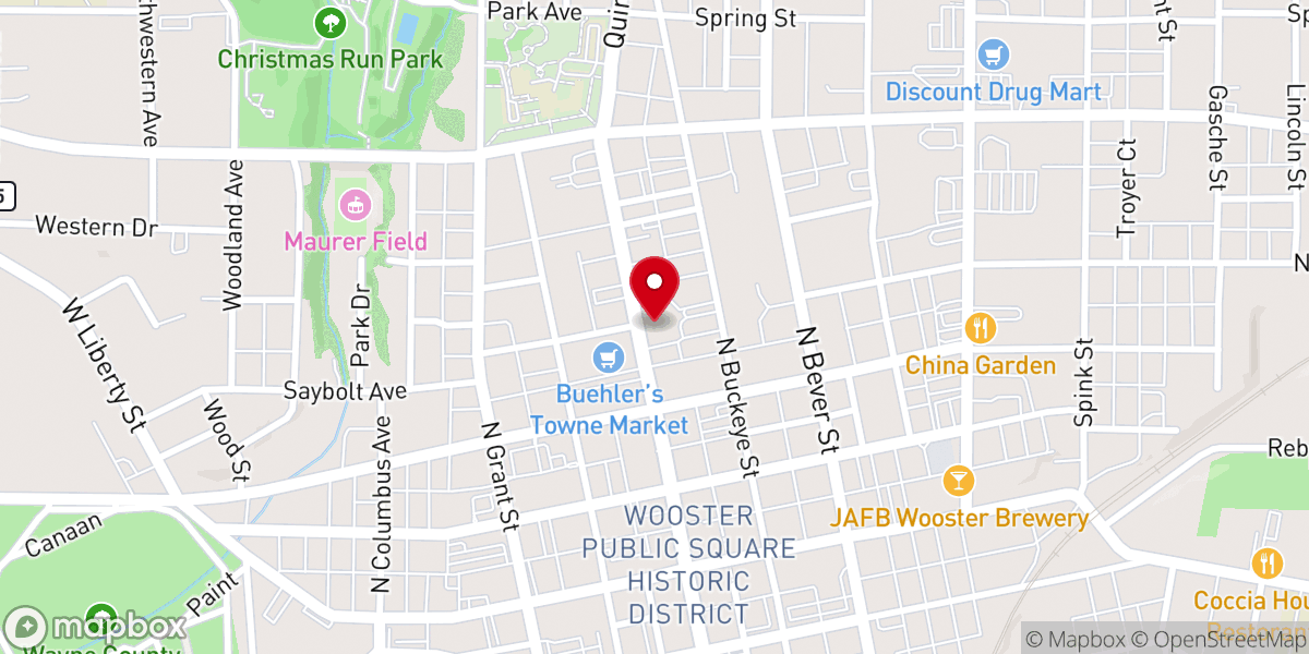 Map showing location of Central Christian Church