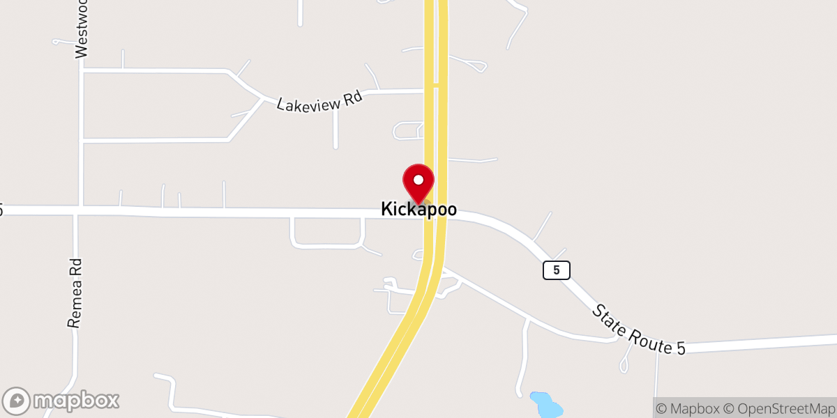 Map showing location of Kickapoo