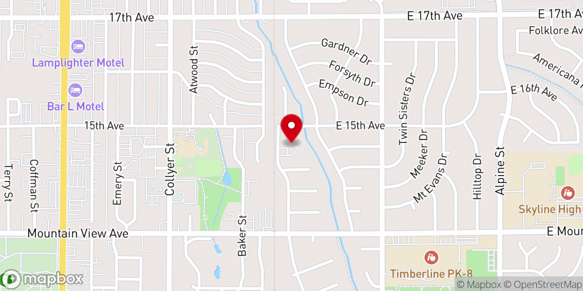 Map showing location of Rocky Mountain Bible Baptist