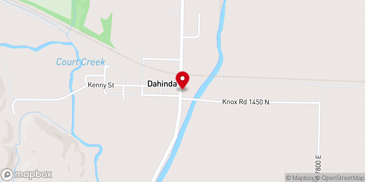 Map showing location of Dahinda